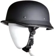 German Novelty Flat Black Motorcycle Biker Decorative Hat (2XL, Flat Black)