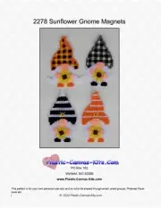 Sunflower Gnome Magnets- Plastic Canvas Pattern or Kit