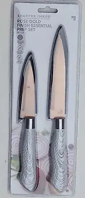 SHARPER IMAGE SUPERIOR STAINLESS STEEL 3.5" PARING 5" UTILITY KNIFE SET 4PC NEW