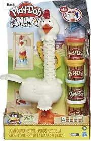 Play-Doh Animal Crew Cluck-A-Dee Feather Fun Chicken Toy Farm Animal Playset...