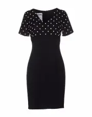 $2195 MOSCHINO Coutur Jeremy Scott BARBIE Crystal Diamonds BLACK Crepe Dress