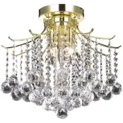 Living District LD8200F17G Amelia 3 Light 16 inch Gold Flush Mount Ceiling Light