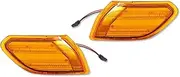 Side Mirror Indicator For Jeep For Wrangler JL 18-21 For Gladiator JT 20-21 2piece Car Amber LED Front Bumper Side Marker Turn Signal Blinker Light Dynamic Sequential Blinker(Amber Lens)