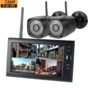 7 Inch 720P Digital 2.4G Wireless Camera Monitors 4CH Quad DVR System IR light