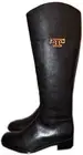 Tory Burch Joanna Riding Boots Flat Equestrian Booties 6.5 Gold Logo