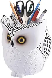 Owl Pen Holder, Owl Pen Pencil Container Carving Brush Pot Brush Holder Desk