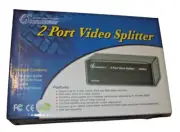 VGA Splitter 2 Port Powered Video Splitter with AC Adaptor 1 to 2 VGA Duplicator