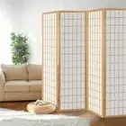 4 Panel Room Divider Screen 174x179cm Natural Privacy Partition Home Decor 4P-NT