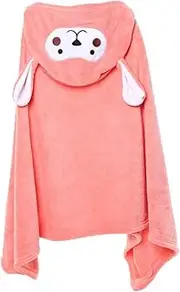 MERRYHAPY Cartoon Hooded Bath Towel Poncho Kids Bathing Cloak Fiber Fleece Material