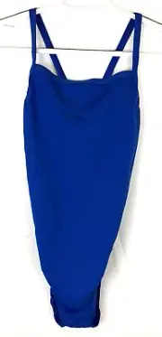 Speedo Women's Solid Flyback One Piece Swimsuit Blue Size 12/38