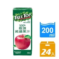 在飛比找蝦皮購物優惠-樹頂TREE TOP 100%蘋果汁200ml*24入(鋁箔