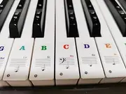 Piano Keyboard Stickers for 88/61/54/49/37 Key, Piano Note Stickers for Learning, Removable Piano Keyboard Letters, Notes Label for Beginners and Kids，Both White&Black keys.