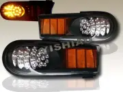 2007-2014 TOYOTA FJ CRUISER BLACK LED BUMPER CORNER SIGNAL LIGHTS (for: Toyota)