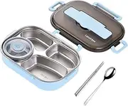 Bento Boxes for Kids Adults,Thermal Insulation Bento Lunch Box Tableware Set,1.5L 4 Cells Kids Lunch Box Stainless Steel Food Containers Leak Proof Microwave Safe (Blue)