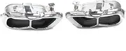 2pcs/lot Quad Car Exhaust Tip Compatible For BMW X5 G05 X6 G06 X7 G07 M60i 2022-2024 Stainless Steel Muffler Tip TailPipe Exhaust System Nozzle(Silver)