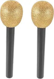 HANABASS 2Pcs Glitter Microphone Props for Lightweight Microphones for Party Supplies Stage Performance Cosplay and Birthday Celebrations and Fun Role Play
