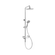 VITO BERTONI ECO Dual Elite Round Rain Shower Rail Set with Soap Basket - Chrome