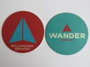 Beer Breweriana Coaster ~ WANDER Brewing Co ~ Bellingham, WASHINGTON Tegistology