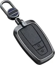 ontto Leather Key Fob Cover Keyring fit for Toyota CHR RAV4 Camry C-HR Corolla Prado Prius 2016 2017 2018 2019 2020 Accessories Zinc Alloy Smart Key Case Shell Key Holder Bag Keychain 2 Buttons Black
