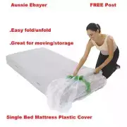 Single Size Mattress Protector Plastic Protection Cover Moving & Storage Bag