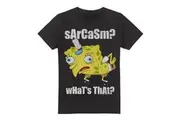 SpongeBob SquarePants Mens Sarcasm Meme T-Shirt (Black) - UTTV6680