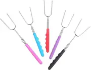 Abaodam 5Pcs Extendable BBQ Skewers Durable Stainless Steel Roasting Sticks with Protective Covers for Camping Outdoor Grilling Includes Convenient Storage Bag