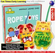 Kids Toddler Threading Toy Lacing Toy Educational Sensory Wooden Activity Game