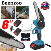 6" Chainsaw Wood Cutter Electric Chainsaws Cordless Cutting Tool Rechargeable