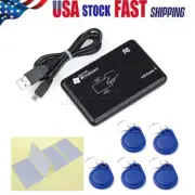Smart USB RFID IC/ID Card Reader NFC Read 13.56MHz 125KHz+Card+Key Tag U-S