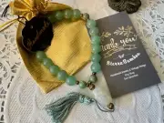 Lovely Natural Stone Wrist Mala/Prayer Beads. Aventurine,Serpentine & White Jade
