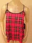 NWT Ali & Kris Red PLAID Spaghetti Tank Top Womens Small S