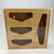 Bamboo Storage Ziploc Bag Organizer Kitchen Drawer Wall Mount Organizer Slots