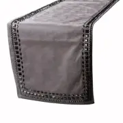 Decorative Table Runner Silver Faux Suede Wedding Décor Table Décor - Crystals