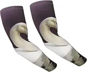 [FHEDVBN] White Swan Arm Sleeves Compression Arm Covers for Men Women Outdoor Sun Sleeves Cooling Sports Sleeve, Black