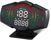 Beatifufu Car Head-up Display with GPS Speedometer Time Incline Information Digital Tachometer Mileage Counter for Enhanced Driving Safety and Efficiency