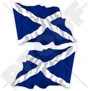 Scotland Scottish Flag UK St Andrew's Cross, Saltire (Navy Blue Version) Waving-Flying Flag 4.7" (120mm) Vinyl Bumper-Helmet Stickers, Decals x2