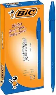 BIC 952005 Economy Ball Pens Medium Point (1.0 mm) - Blue, Box of 12