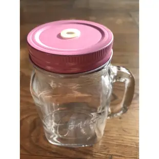 梅森罐 梅森瓶 粉色 玻璃杯 隨身杯 水杯 400ml 外帶杯