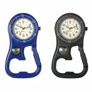 Durable Compass Corkscrew Carabiner Clip Watch Luminous Pocket Watch Outdoor