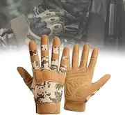 Camo Gloves, Motorcycle Gloves, Sensitive Touch Control of Thumb and Middle Finger, Breathable and Hygroscopic, Anti-Cutting and Tactical Gloves,XL,D
