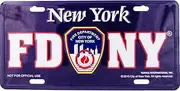 Artisan Owl FDNY New York City Fire Department License Plate - Souvenir Heavy-Duty Rust-Resistant Aluminum Car Tag for Home Decor or Unique Gift (Navy Blue)