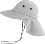 Toddler Sun Grey Hat Kids Beach UPF 50 Boys Girls Age (5-10) Fishing Outdoor
