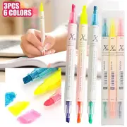 3 6 Color Double Headed Highlighter Color Marker Pen Hand Account Learning