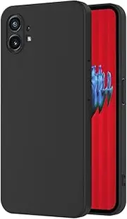 [AICEK] Compatible with Nothing Phone 1 5G Case, Black Silicone Cover for Nothing Phone 1 5G Black Case
