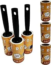 HopeNest Lint Rollers for Pet Hair Remover Kit 660 Sheets with 3 Brown Handles, 6 Refills Lint Remover for Clothes