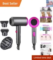 Ionic Hair Dryer, Professional Hair Blow Dryer Hot/Cold Air, 1800W Powerful A...