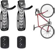 Bike Wall Mount Rack with Tire Tray - Vertical Bike Storage Rack for Indoor,Garage,Shed - Easy to install - Great for Hanging Road,Mountain or Hybrid Bikes - Screws Included - 2 Pack