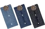 Johnson & Smith Waistband Extenders Button Extender for Pants | Pack of 3 with Different Shades | Polyester and Cotton Blended Material | Premium Metal Buttons | Button Extender for Jeans