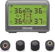 DEEWAZ Tire Pressure Monitoring System, MY66T Solar TPMS with 4 External Sensors, Display Temperature & Humidity in Car, 0-116 PSI for Car SUV MPV Pickup Sedan RV