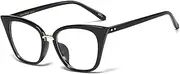 Women's Cat's Eye Blue Light Glasses Fashion Full Frame Blue Light Blocking Glasses PC Material Anti Eyestrain Anti Glare Gaming Computer Glasses A,1